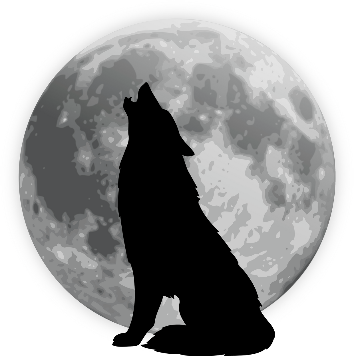 Wolf and Moon Illustration