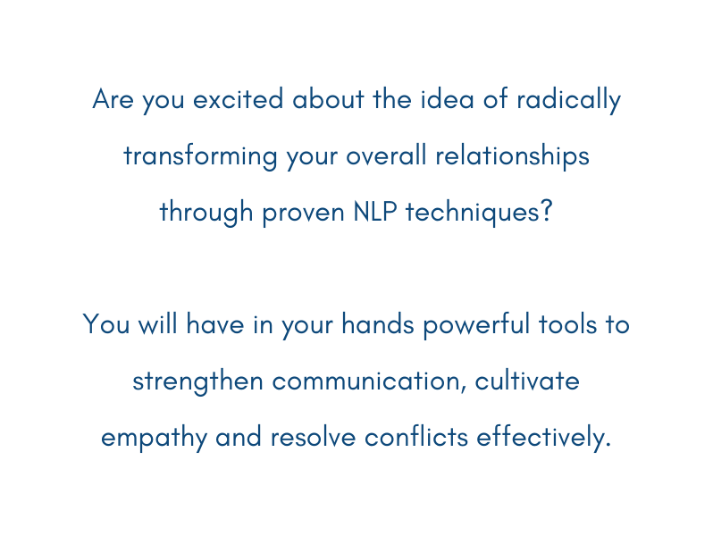 Are you excited about the idea of radically transforming your overall relationships through proven NLP techniques You will have in your hands powerful tools to strengthen communication cultivate empathy and resolve conflicts effectively